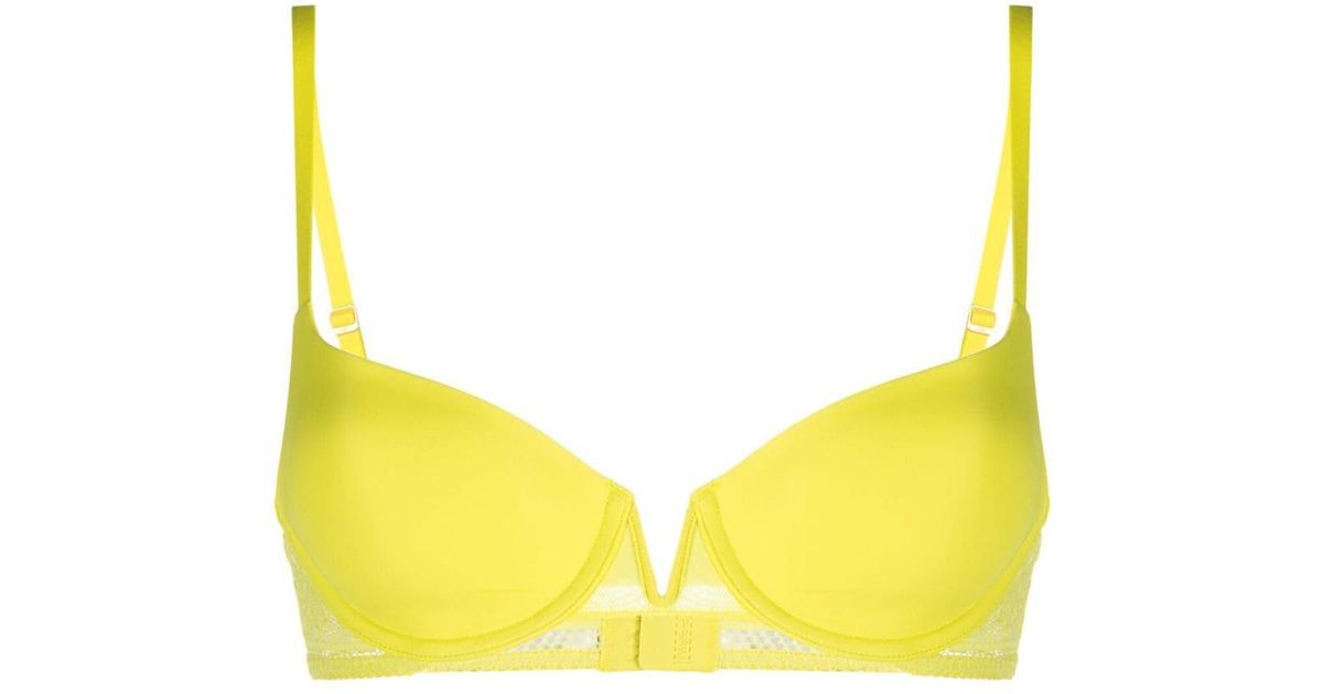 Wolford Laced Demi-cup Bra in Yellow | Lyst