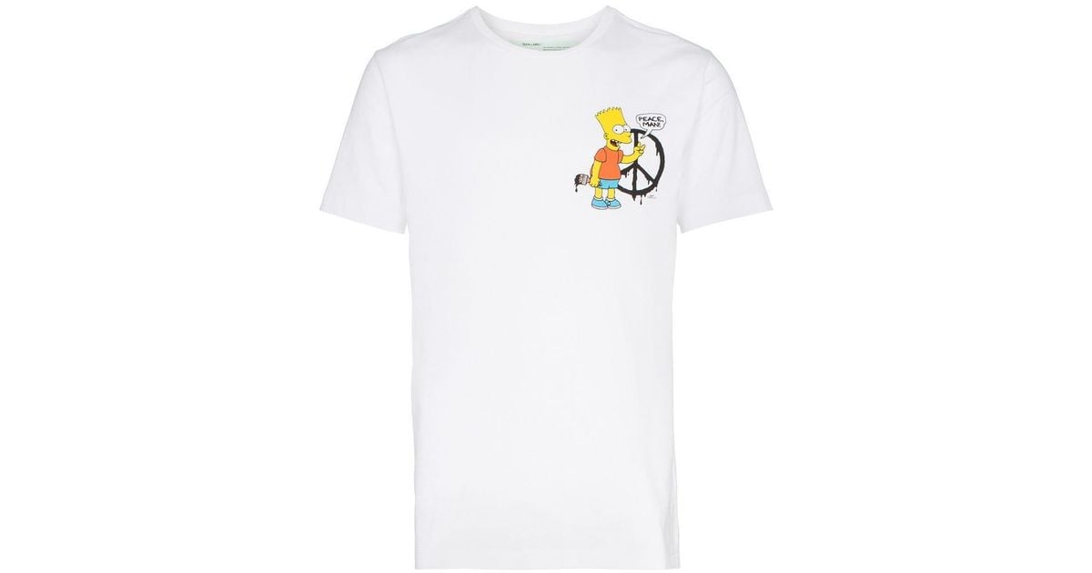 T shirt Bart Simpson Off White c o Virgil Abloh pour homme en