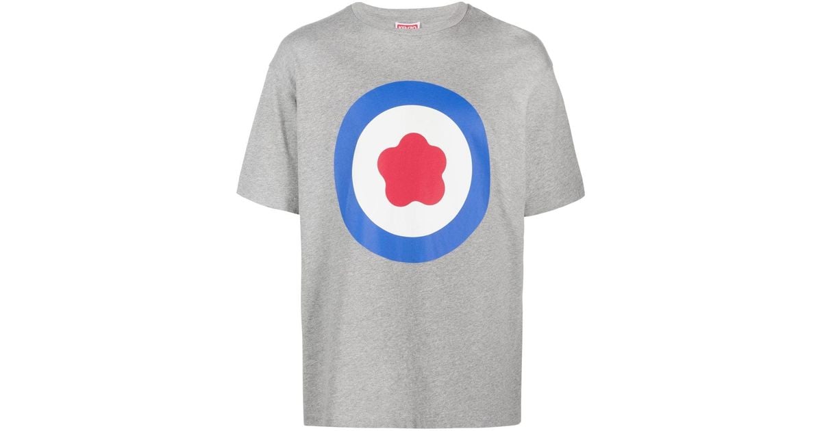 KENZO Target Oversize Cotton T-shirt in Gray for Men