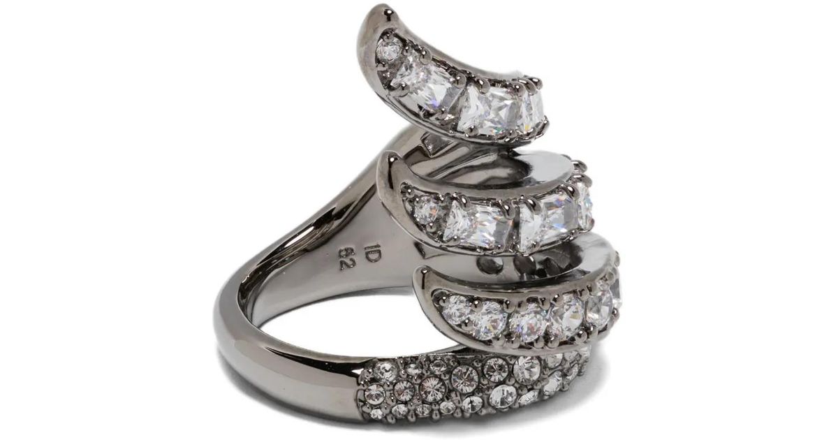 Bague Vienna En Plaqué Ruthénium Swarovski en coloris Gris Lyst