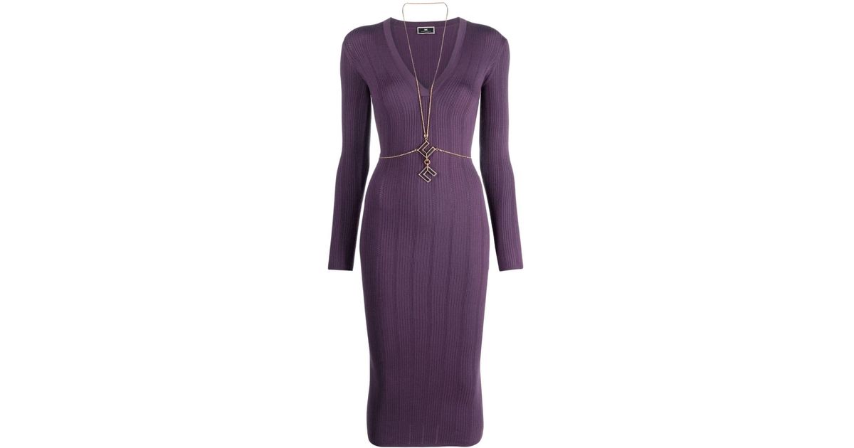 elisabetta franchi purple dress