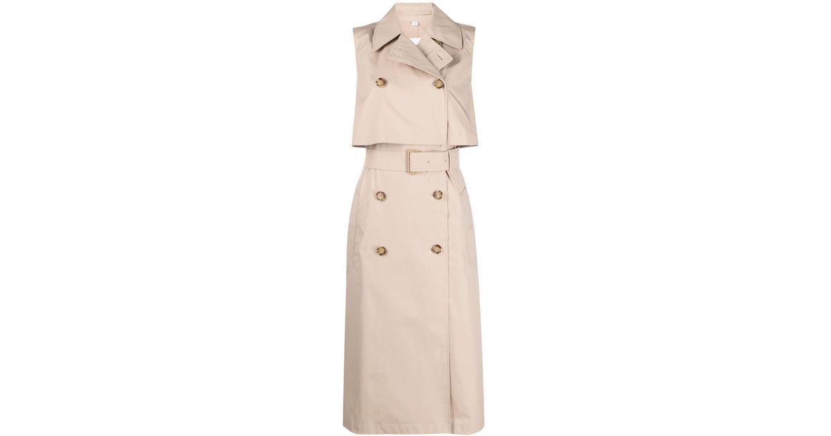 Burberry Layered Sleeveless Trench Coat Dress in Natural Lyst UK