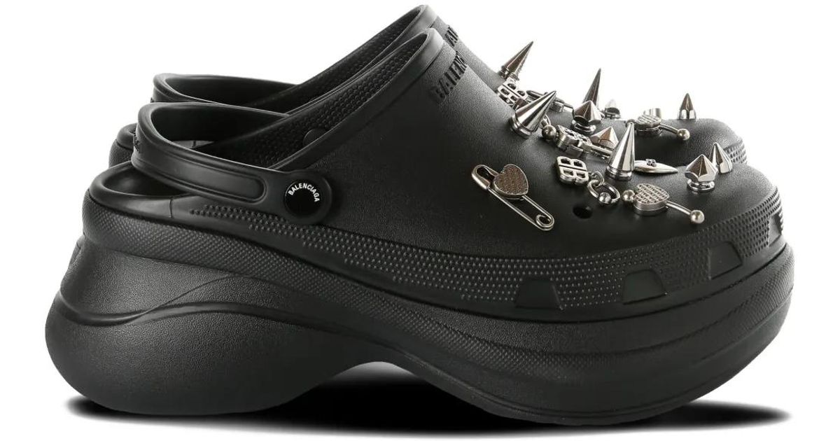 Balenciaga Men's Crocs Jibbitz Sabot Black