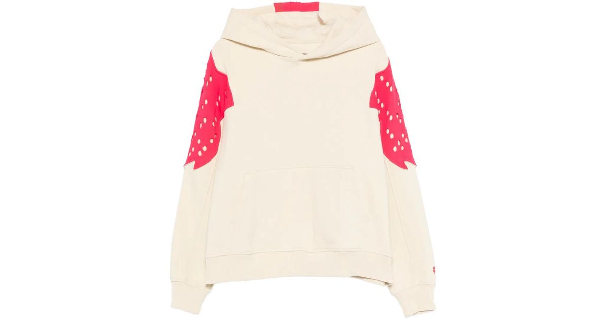 Kiko Kostadinov X Fox Lab Perforated Fox Fleece Hoodie in Pink for