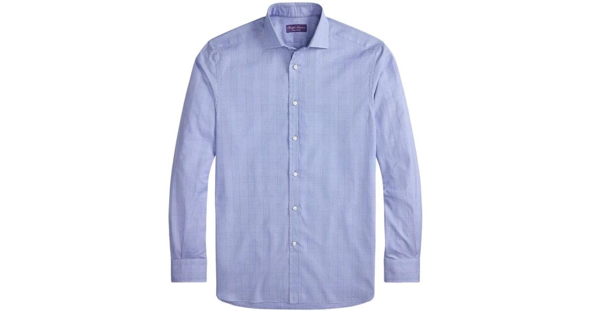 Ralph Lauren short sleeve button down check shirt, men's size M cotton blue type Vintage Second Hand