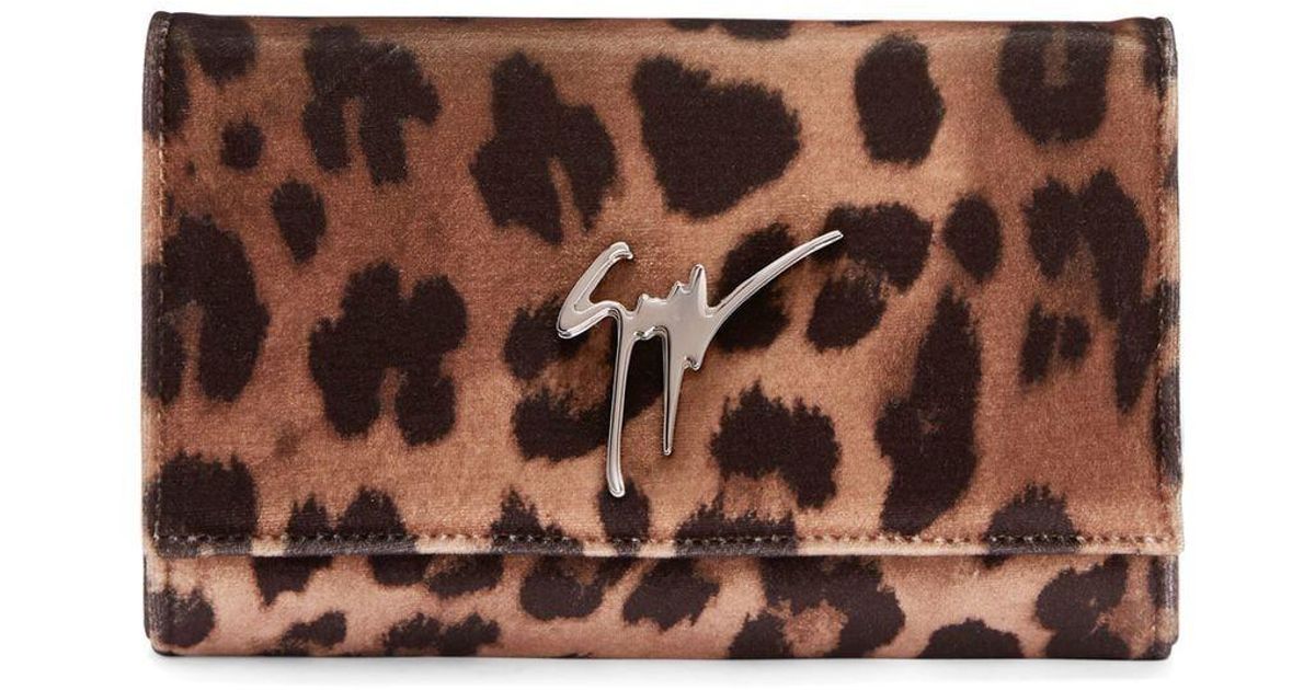 Giuseppe Zanotti Cleopatra Leopard-print Clutch Bag in Brown