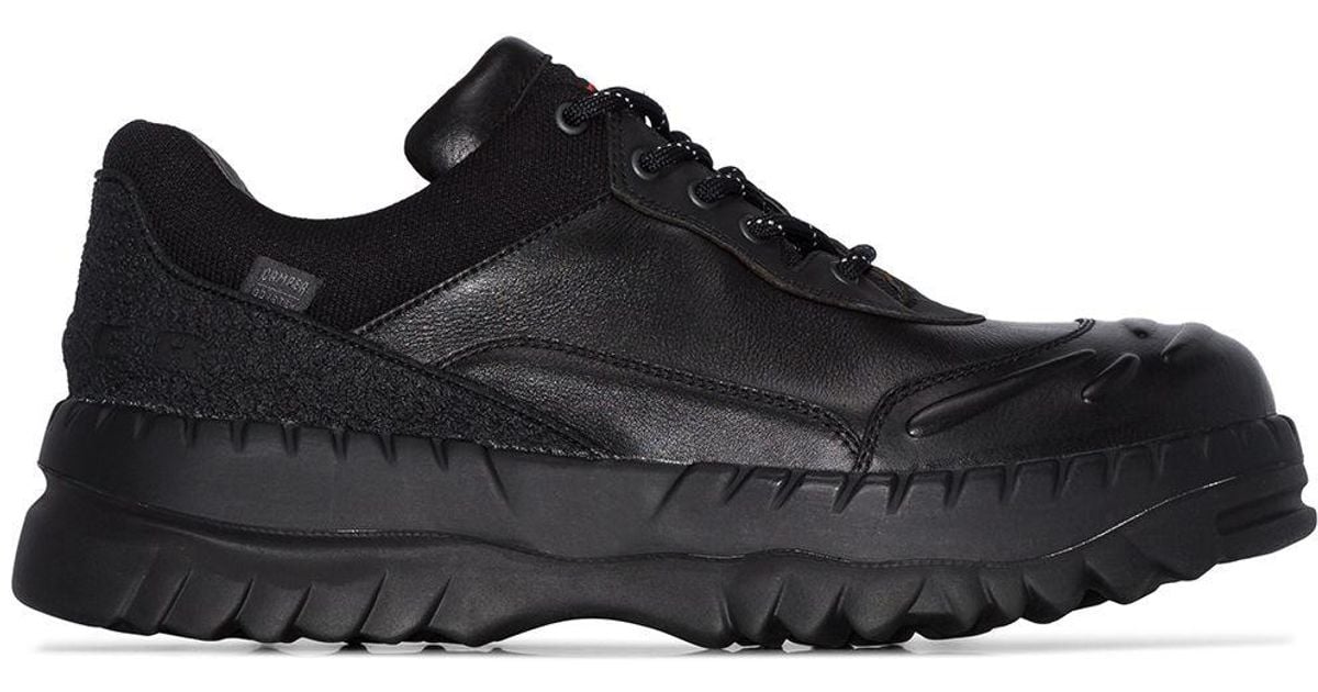 Camper X Kiko Kostadinov Panelled Leather Sneakers in Black for