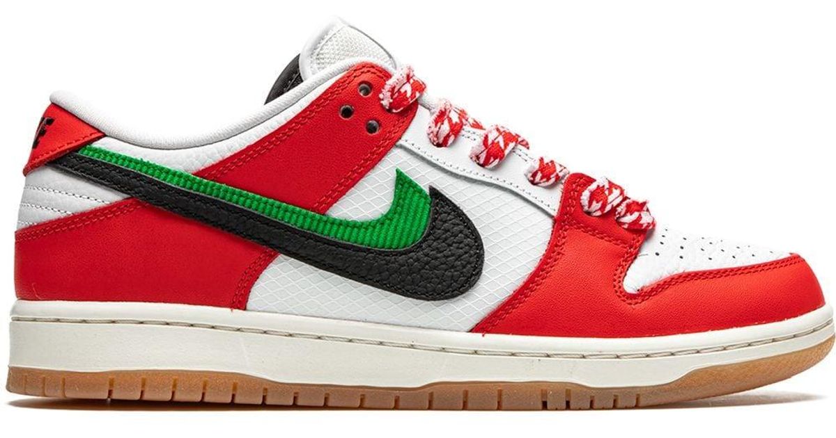 Nike Leather Sb Dunk Low Pro Qs Sneakers in Red for Men | Lyst