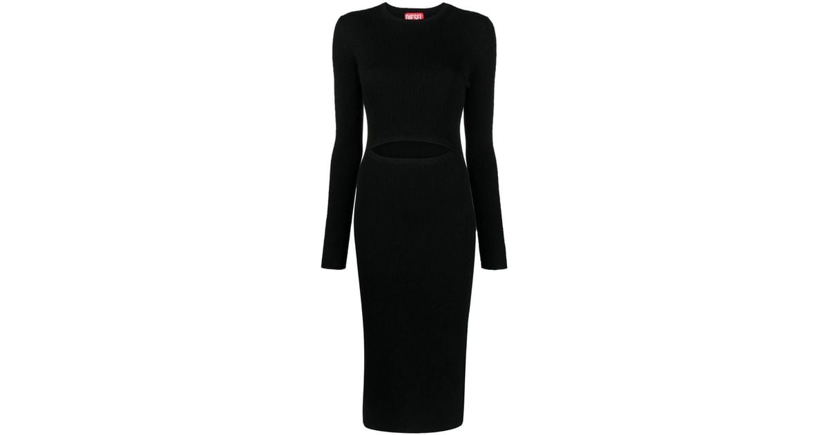 DIESEL M-pelagos Midi Dress in Black | Lyst