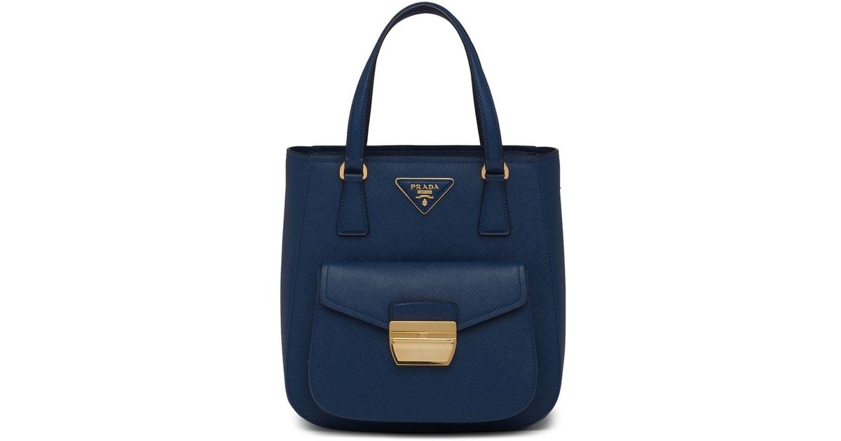 PRADA Saffiano Triangle Shoulder Bag Bluette 1275962