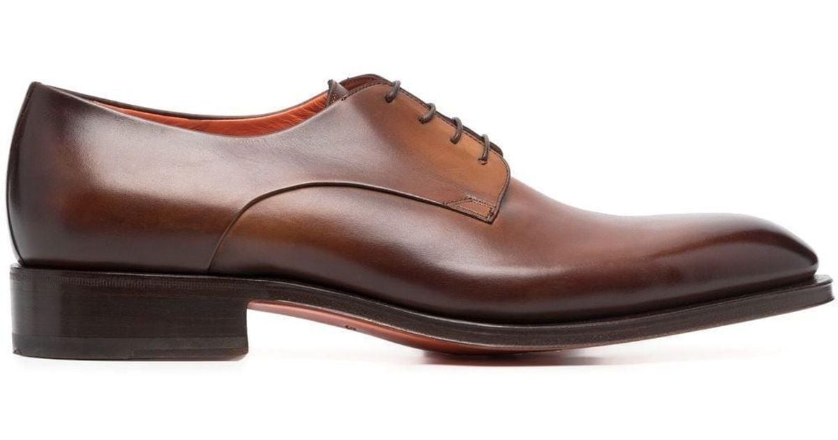 Santoni Fringe-trimmed Shoes in Brown for Men Mens Shoes Lace-ups Oxford shoes 