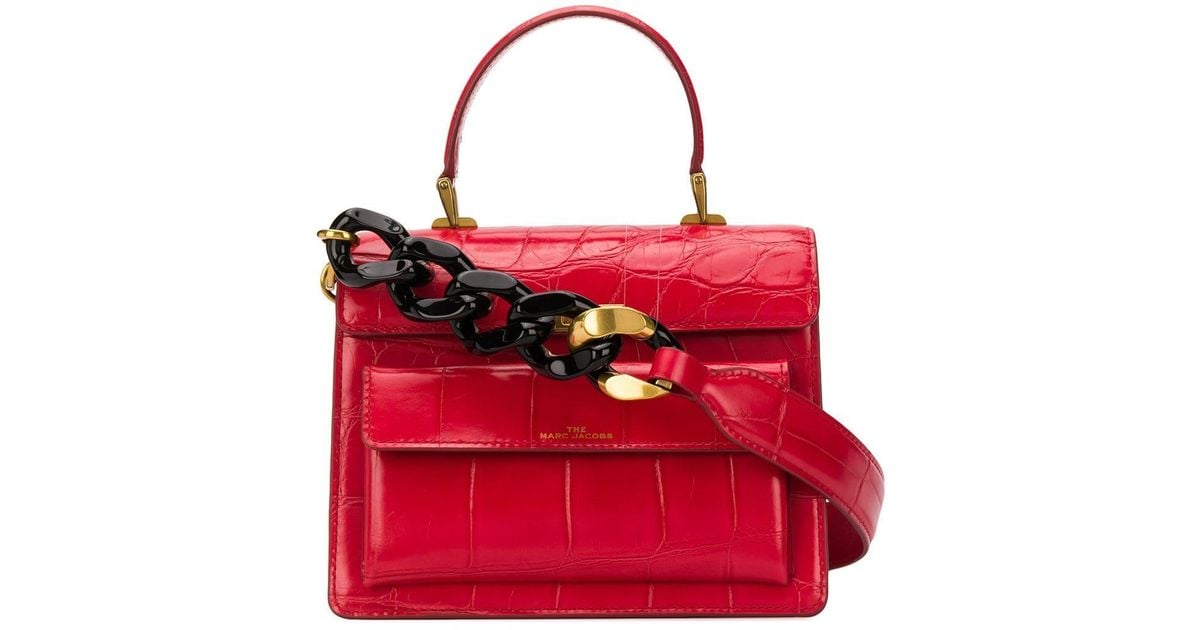 Marc Jacobs Leather The Uptown Crocodile Embossed Bag in Red Lyst UK