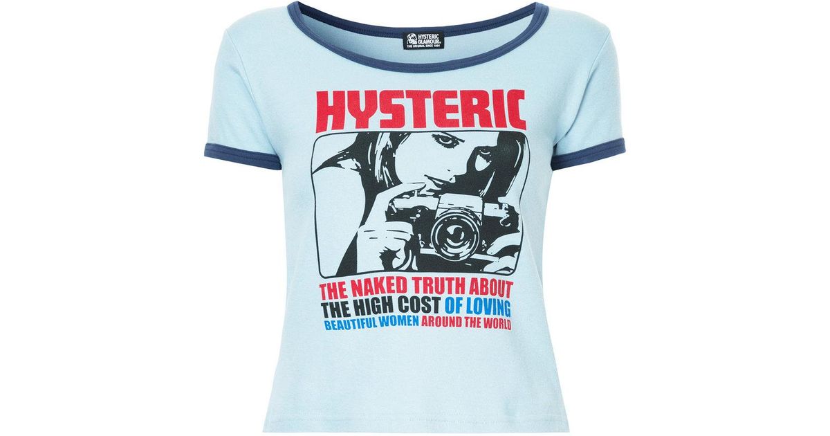 Hysteric Glamour Printed T-shirt in Blue | Lyst