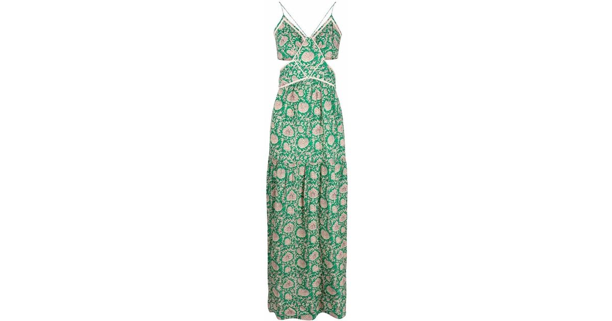 Robe longue Paloma à fleurs Ba&sh en coloris Vert | Lyst