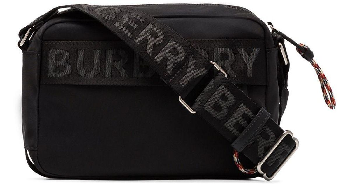 Burberry Logo Crossbody Bag in Black for Men Lyst Canada