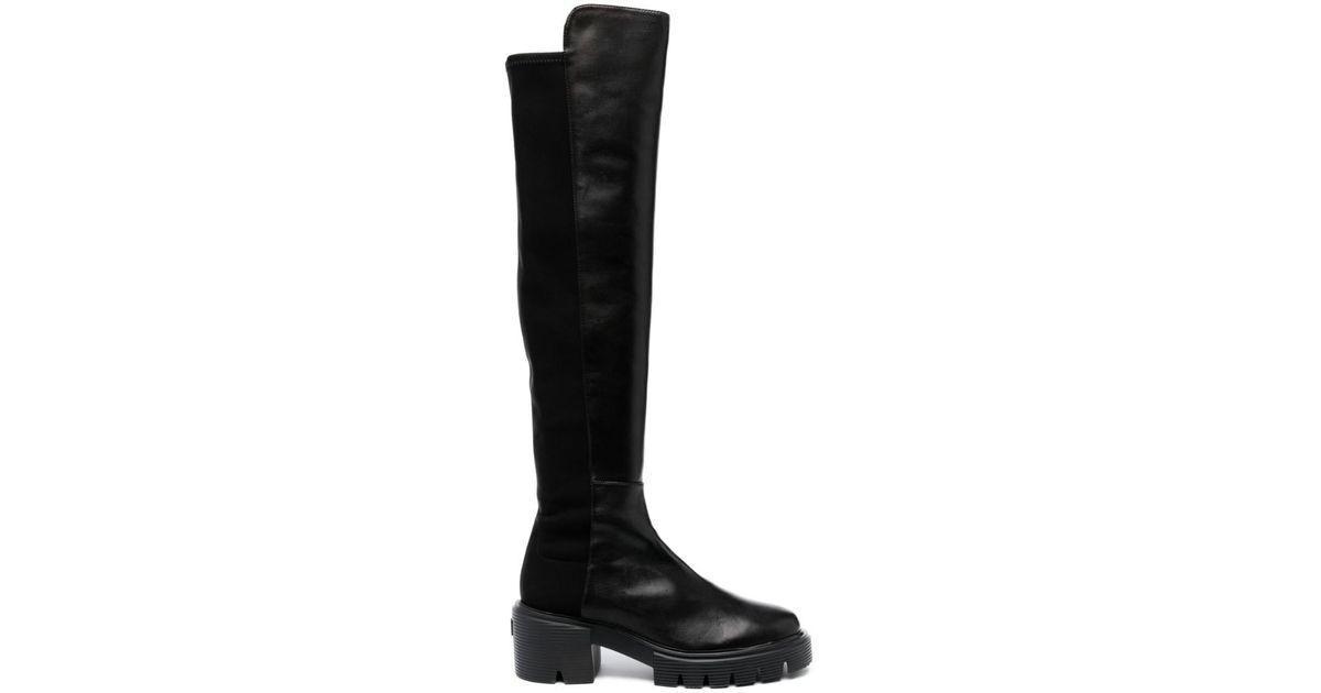 Stuart Weitzman 5050 Soho 60mm Leather Boots in Black | Lyst