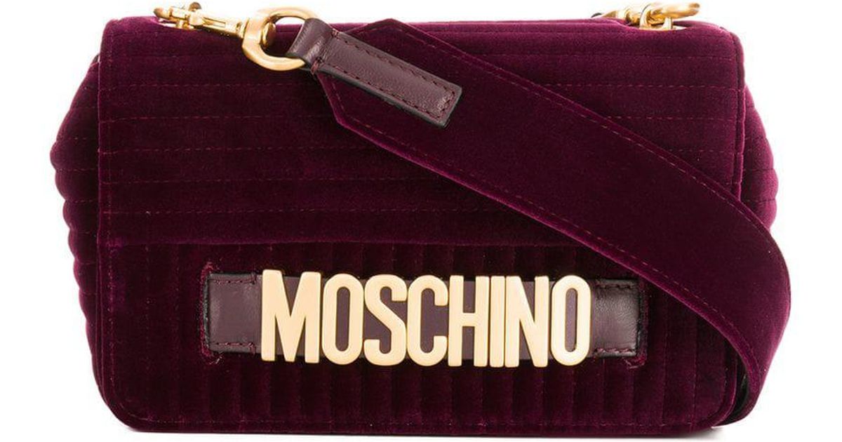 Sac à bandoulière en velours Moschino en coloris Violet | Lyst