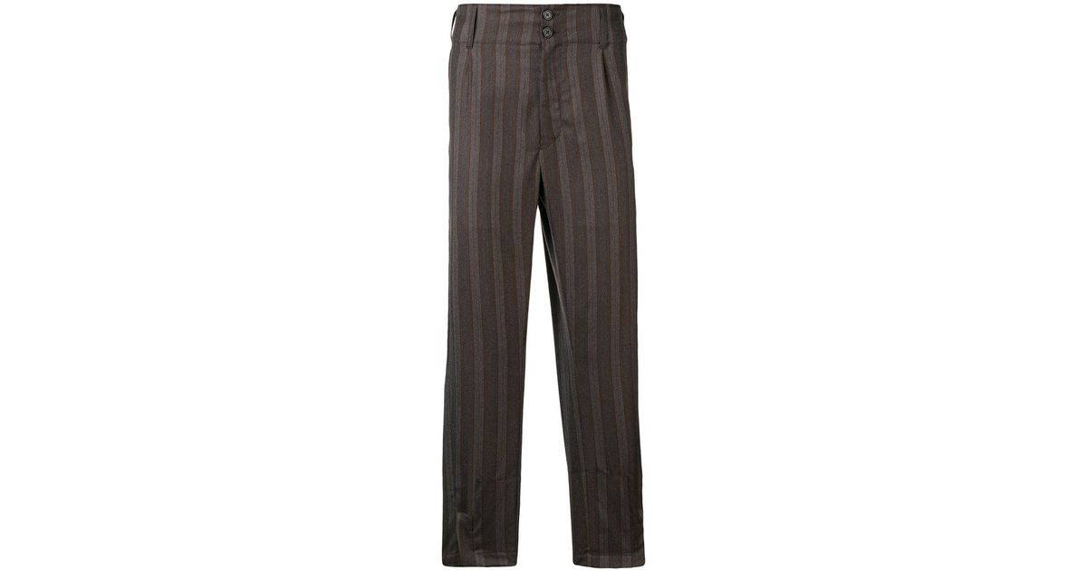 striped tapered trousers