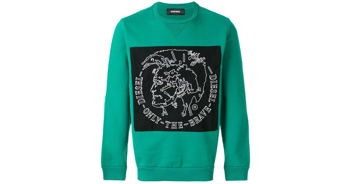 DIESEL Denim Only The Brave Sweatshirt in Green for Men | Lyst