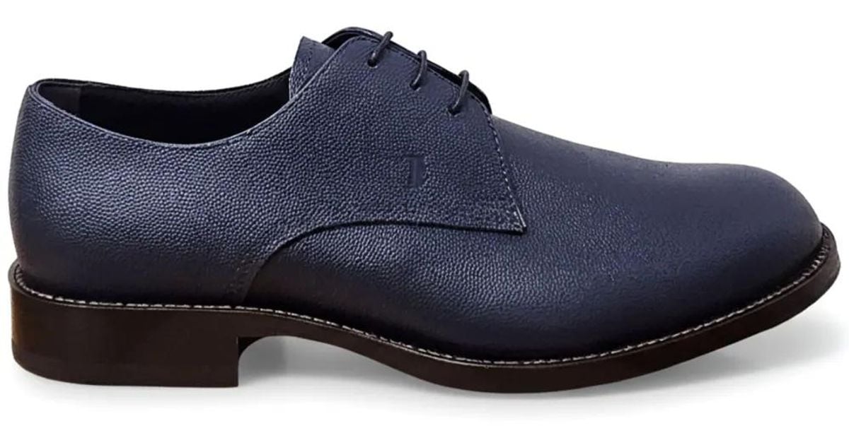 Men\'s TOD\'S sz 10 blue suede lace up derby oxford matte leather midnight blue Tod main image 3