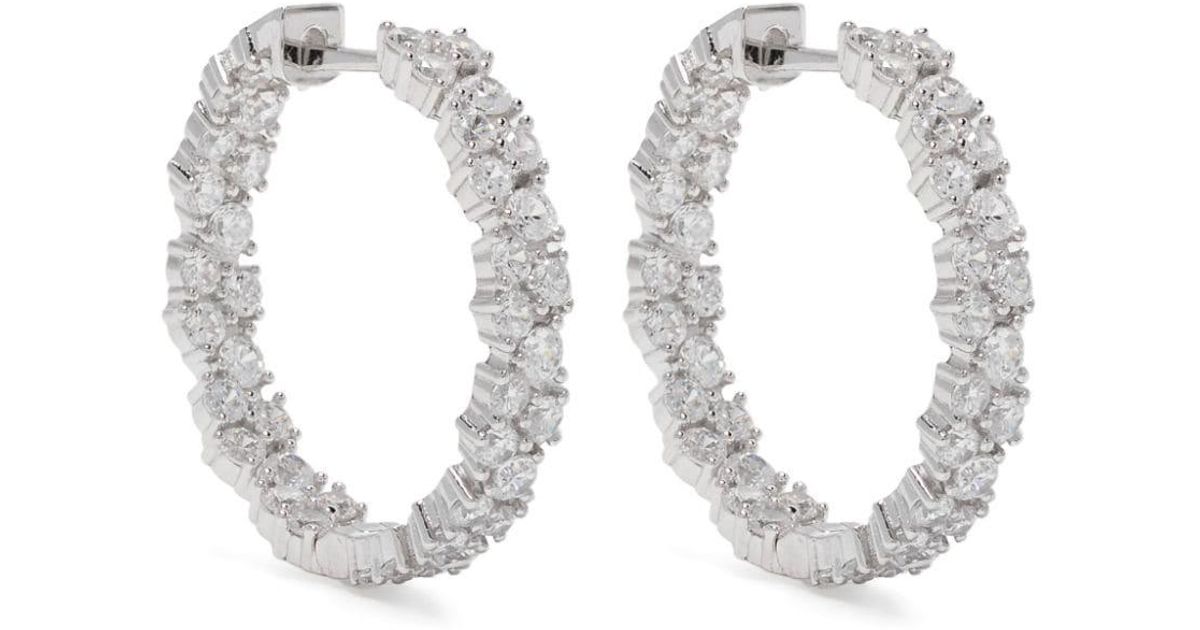 Monaco Pave Hoops 13 Mm Steel