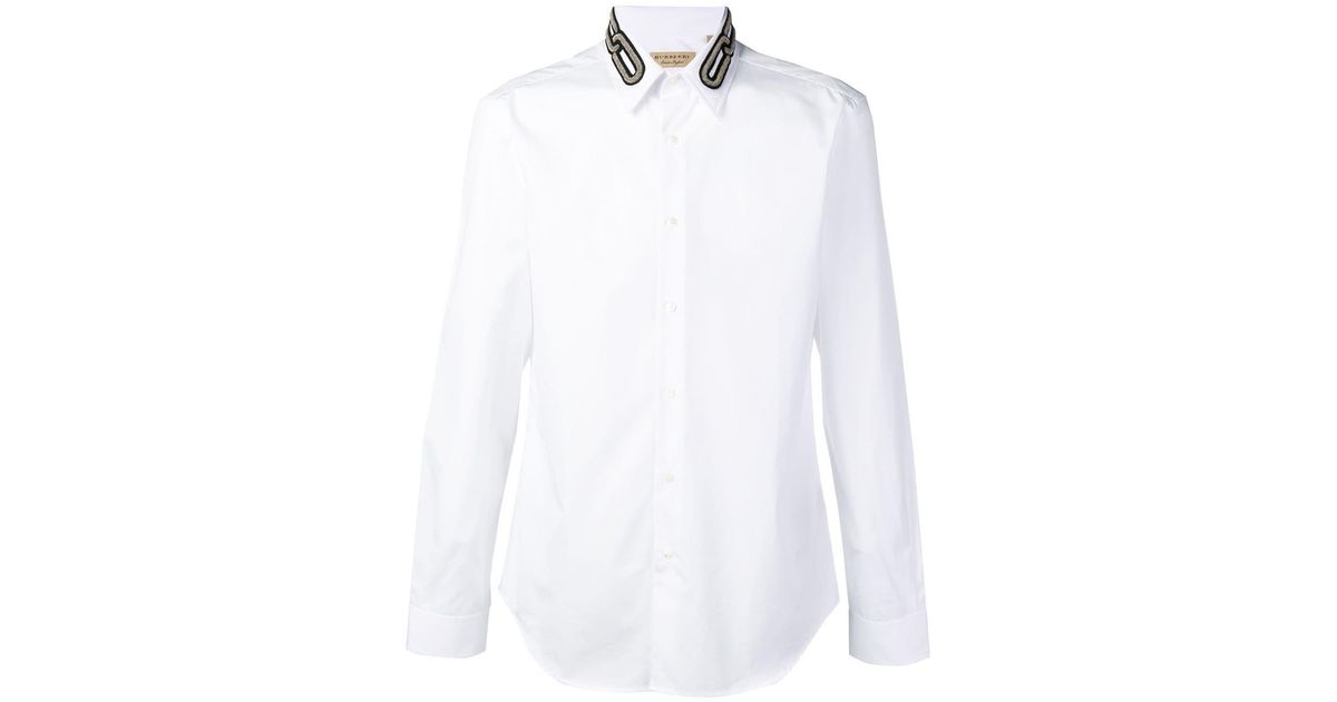burberry white collar shirt