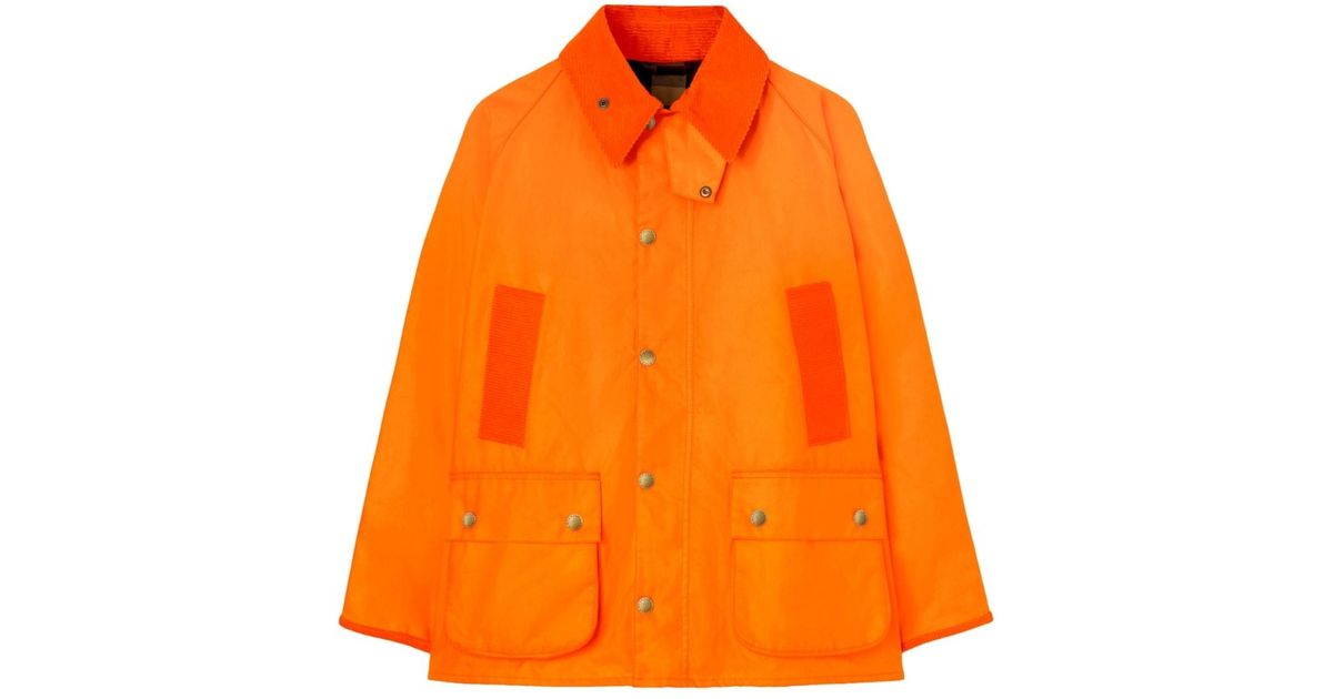 Palm Angels X Barbour Bedale Waxed Coat in Orange | Lyst