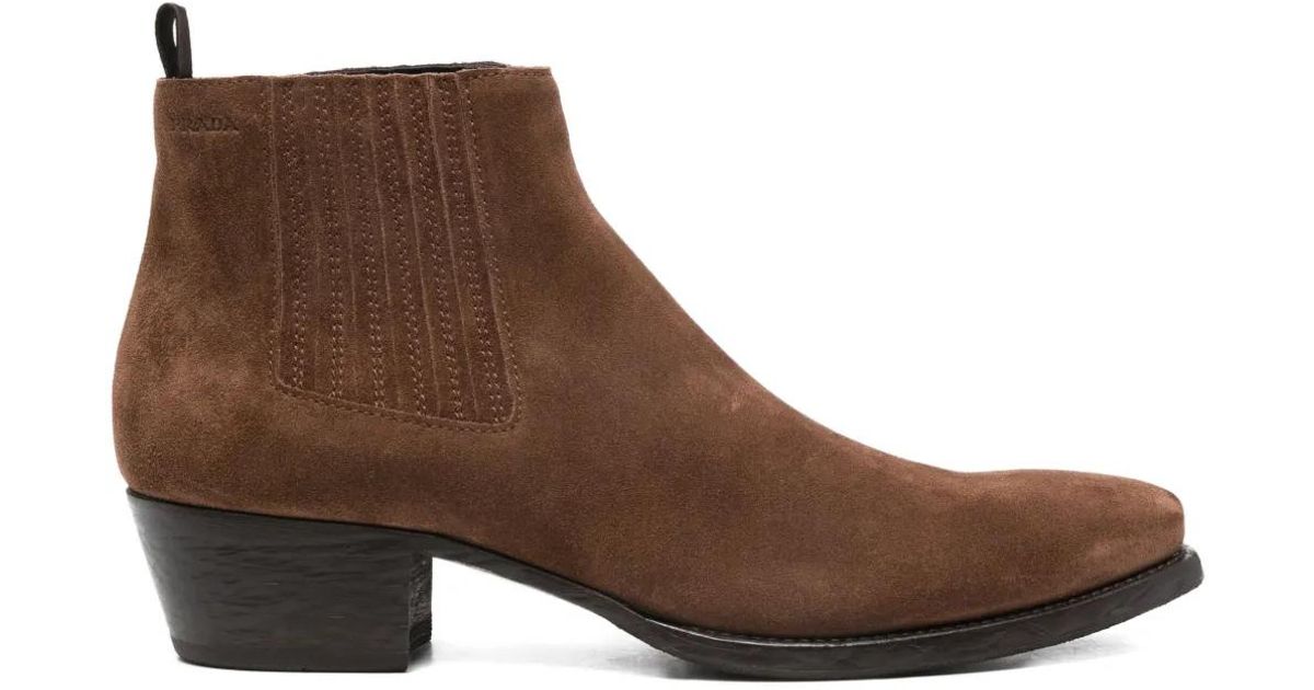 PRADA 26S PUMPS 55MM IN TAUPE BROWN SUEDE