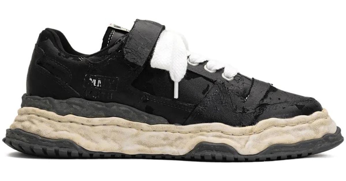 Maison Mihara Yasuhiro Keith Torn-Film Low-Top Sneakers in Black | Lyst