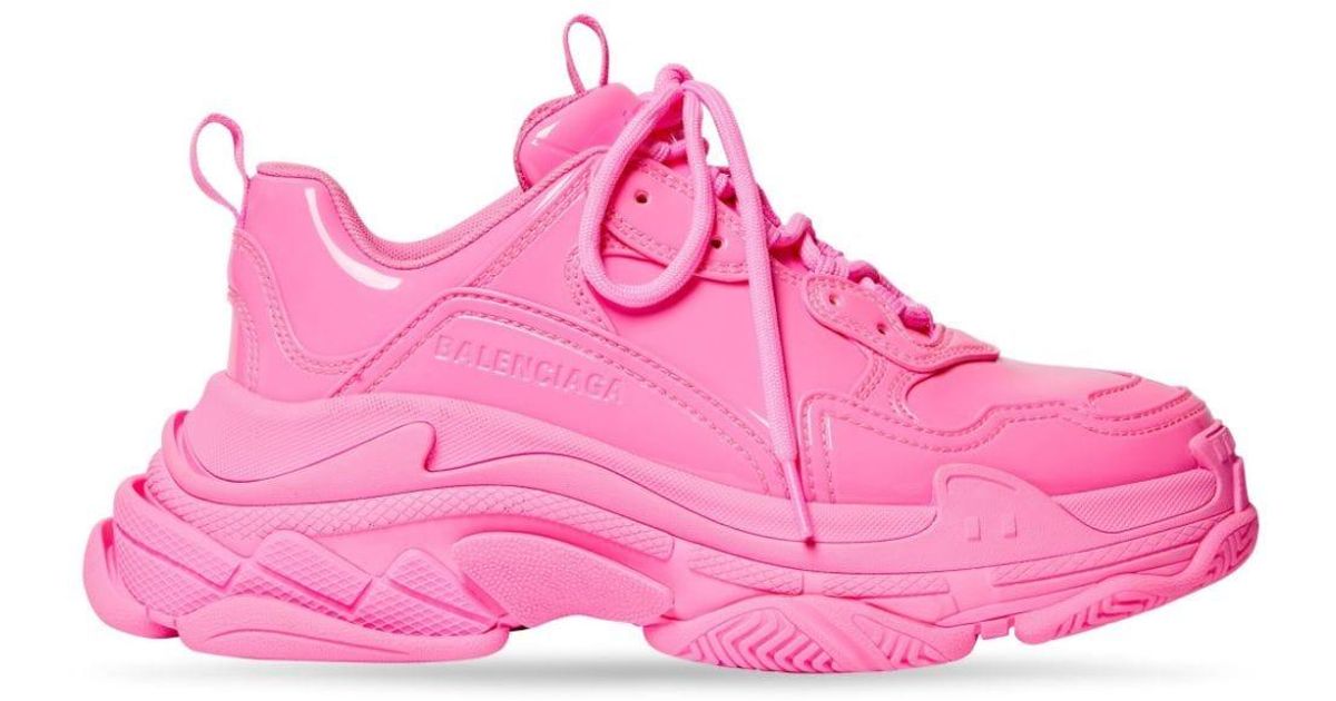 Balenciaga Triple S Sneakers Met Gelakte Afwerking in het Roze | Lyst NL