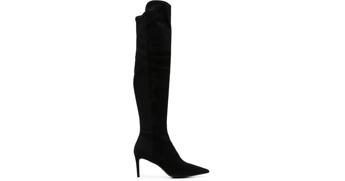 stuart weitzman harper stretch suede tall boots