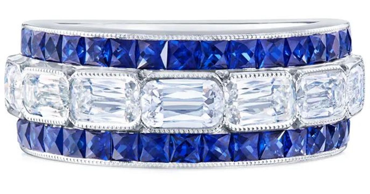 Partway Kwiat Ashoka Sapphire East-West Partway Band Ring in Blue | Lyst UK