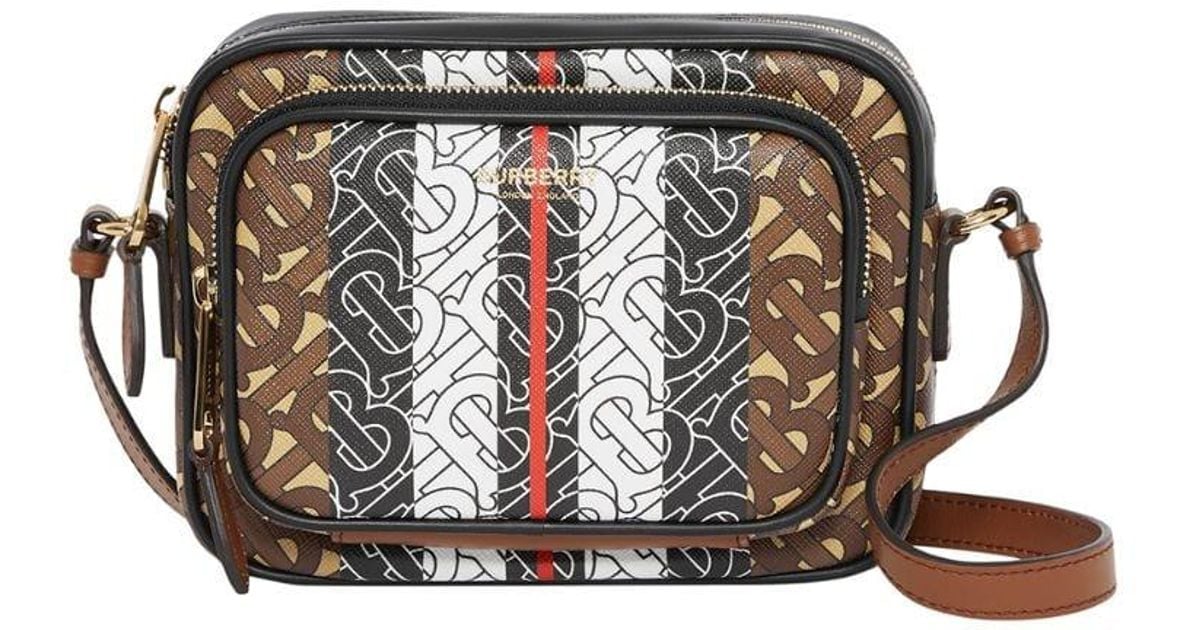 Burberry Monogram Stripe E-canvas Camera Bag in Brown - Save 29% - Lyst