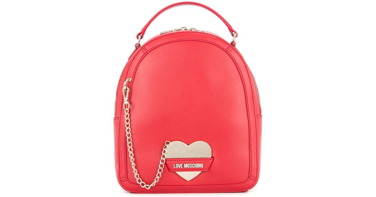 love moschino red backpack