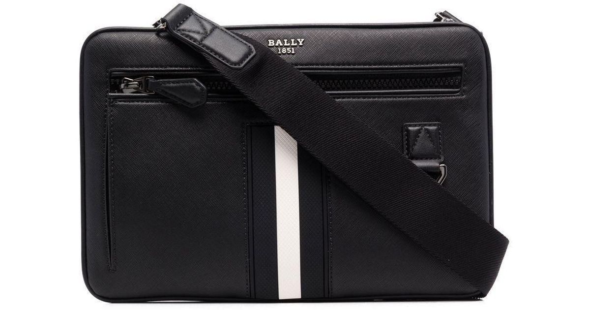 Bally Milvar Leather Messenger Bag in Black for Men Lyst UK