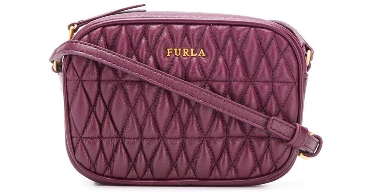 Furla Leather Mini Camera Cometa Crossbody Bag in Red Lyst