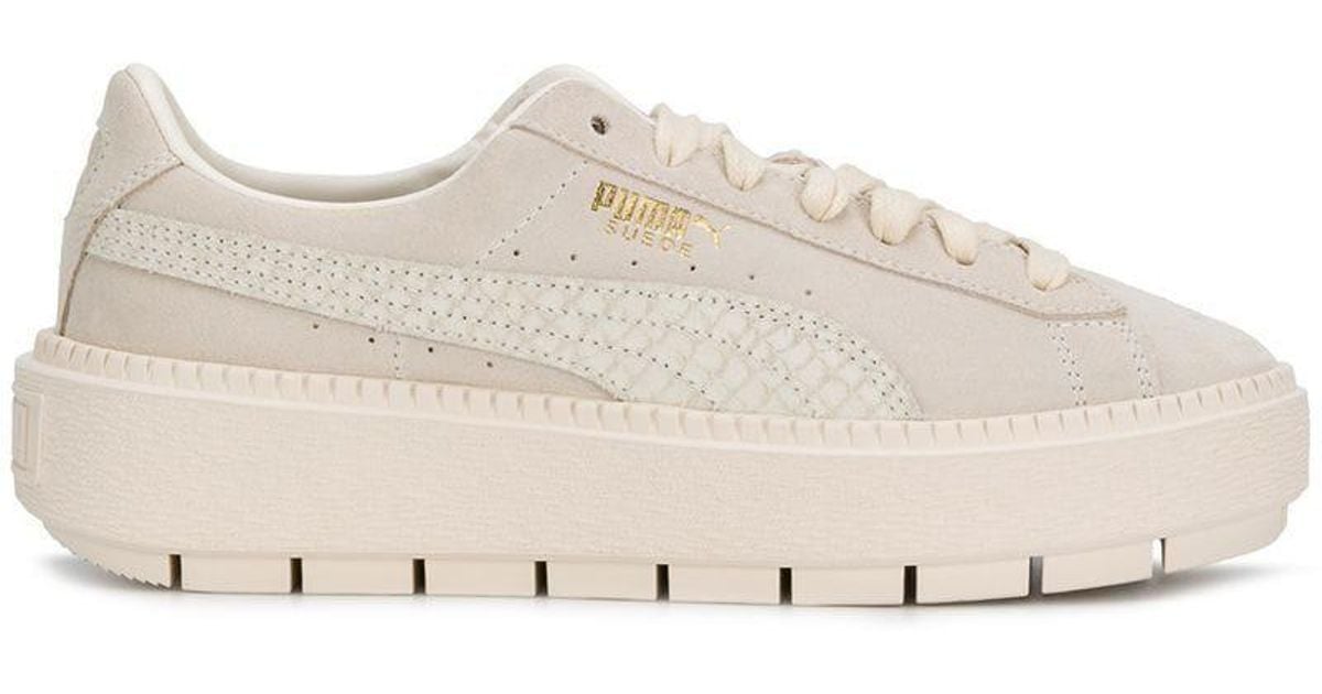 PUMA Suede Platform Trace Animal Sneakers in Natural | Lyst