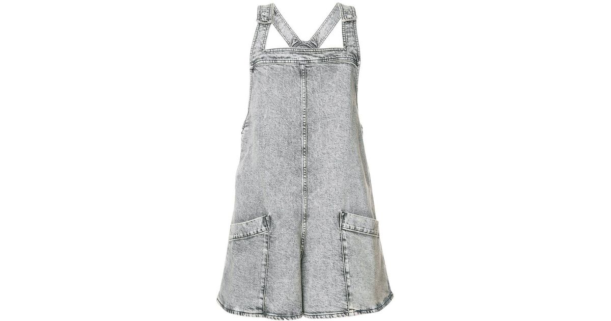 grey denim dungarees