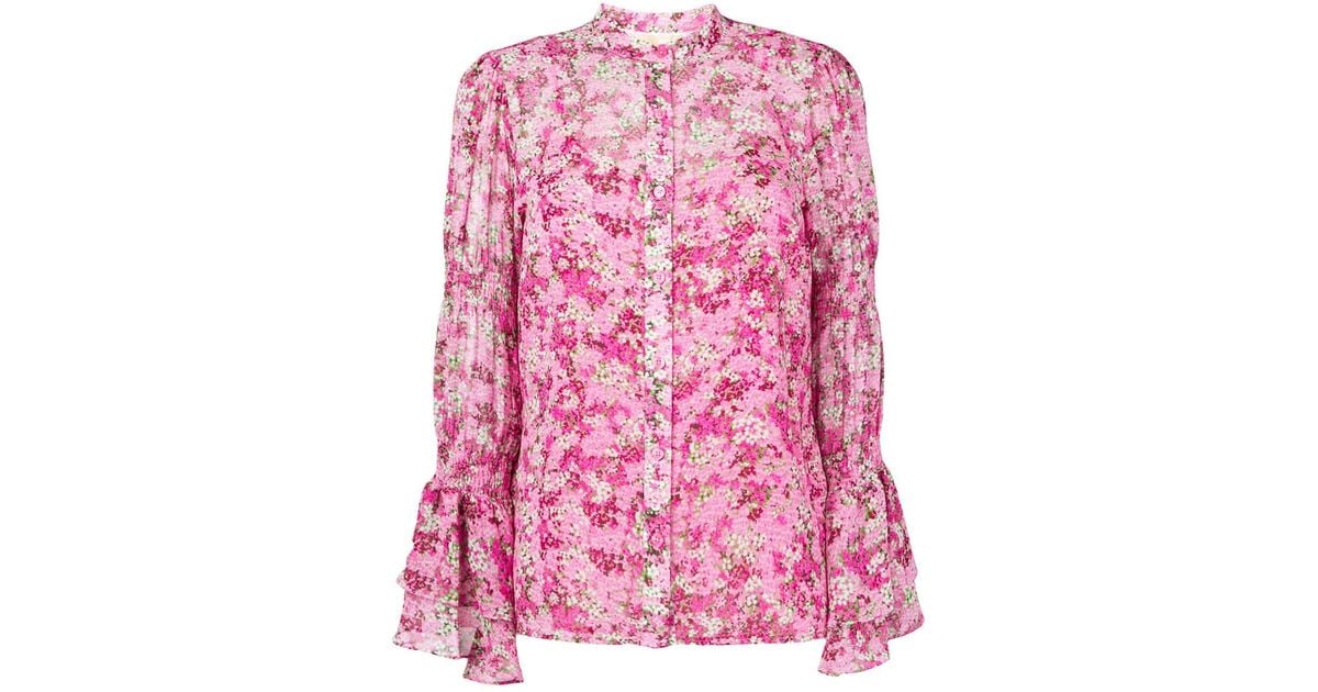 Michael kors floral chiffon blouse top