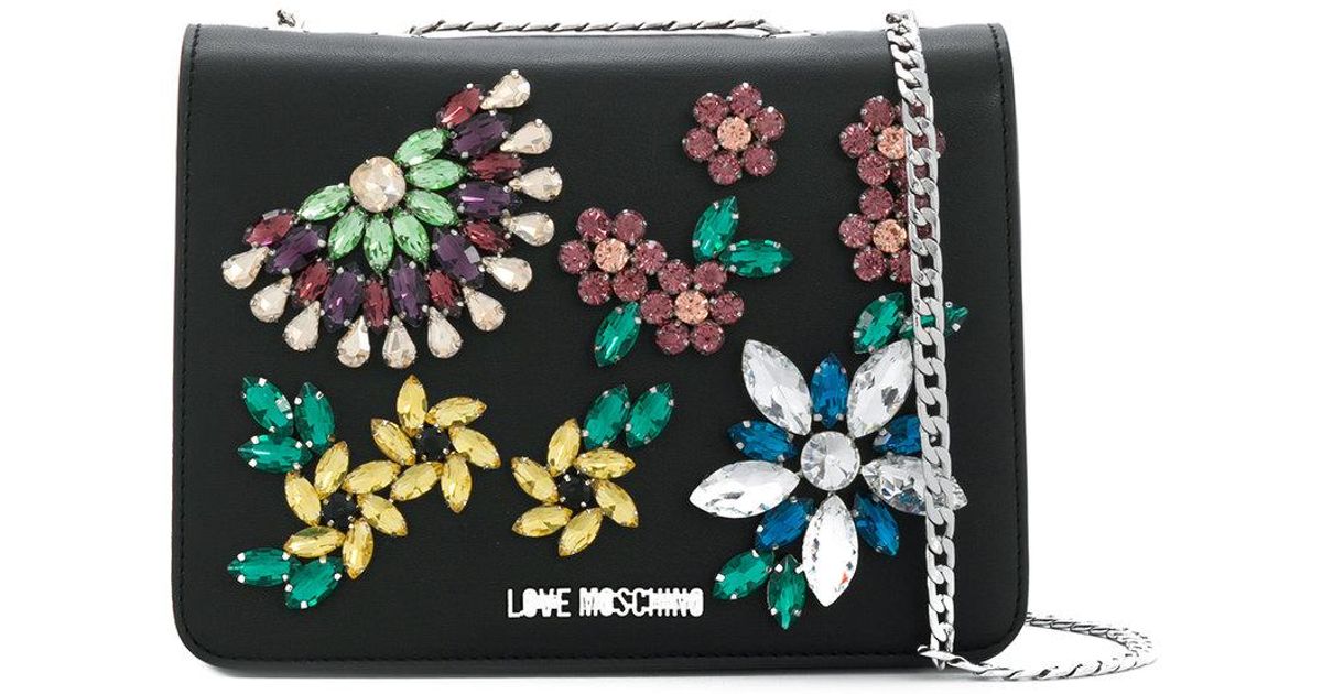 love moschino embellished crossbody bag