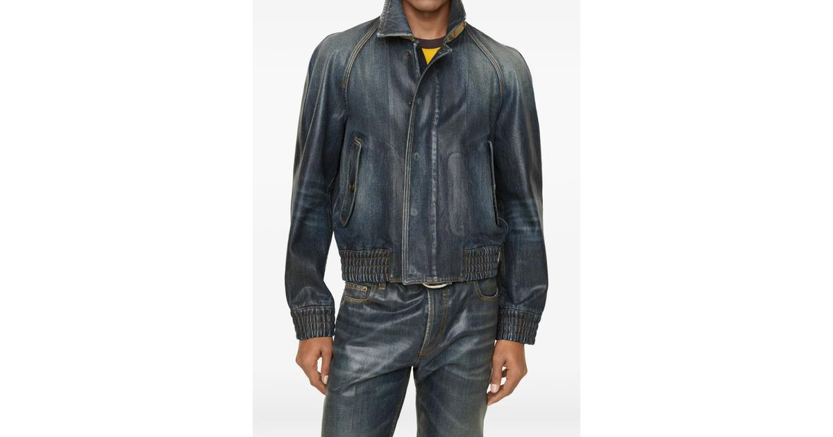 Burberry Coated Denim Jacket in Blue for Men | Lyst UK