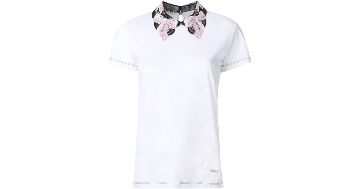 embroidered collar t shirt