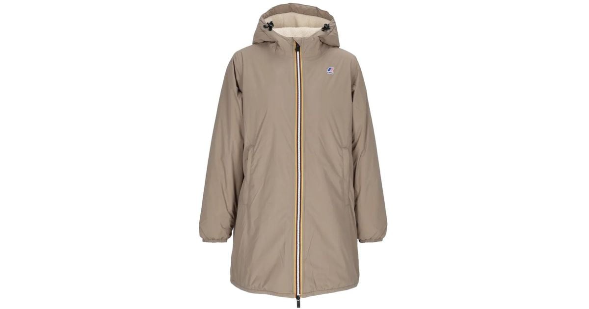 K-Way Eiffel East Orsetto Parka Coat in Natural | Lyst