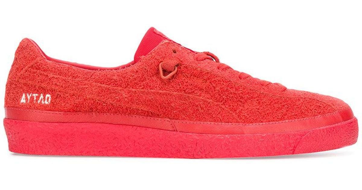 PUMA Leather Aytao Sneakers in Red for 