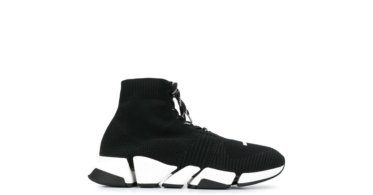 Balenciaga Rubber Soksneakers Met Veters in het Zwart voor heren - Lyst