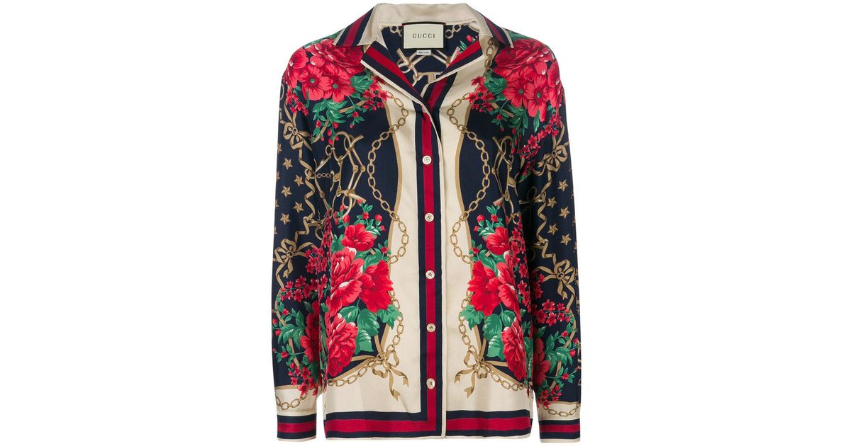Gucci Floral Chain Print Shirt | Lyst