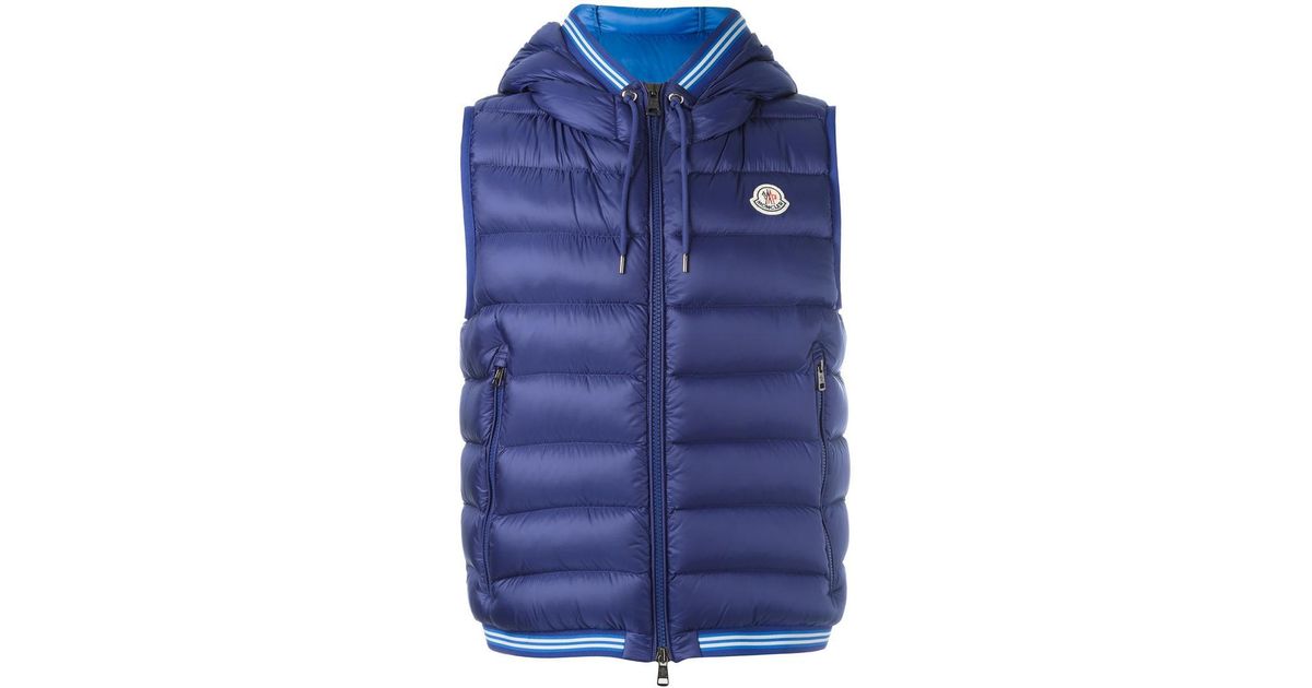 Moncler Synthetic 'amiens' Gilet in Blue for Men - Lyst