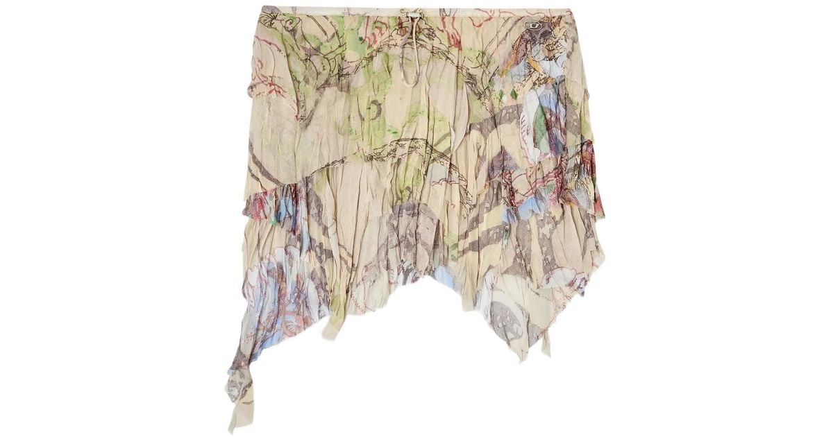 DIESEL O-Silla Mini Skirt in White | Lyst
