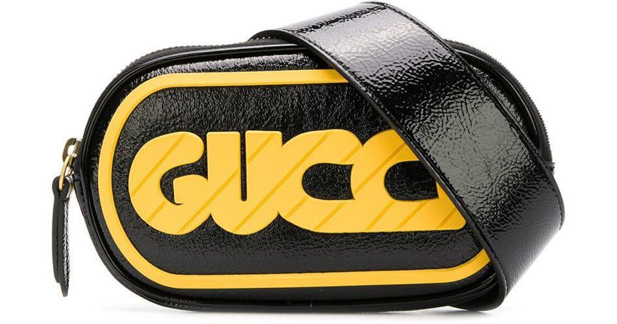 black and yellow gucci fanny pack off 