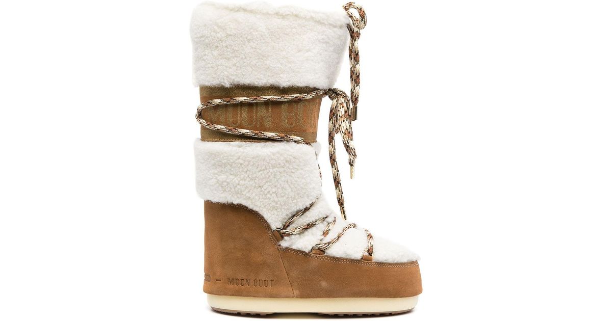 Moon Boot Suede Lab69 Icon Shearling Snow Boots - Lyst